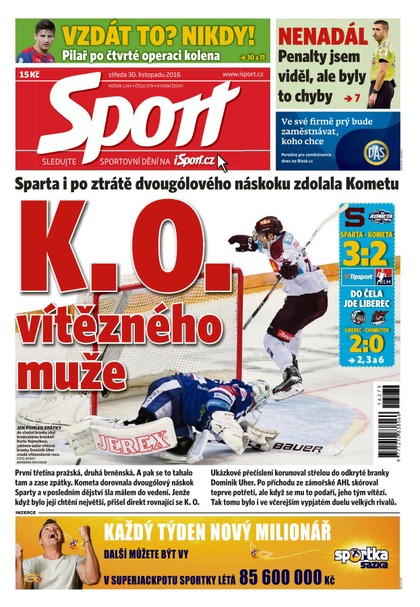 E-magazín Sport - 30.11.2016 - CZECH NEWS CENTER a. s.