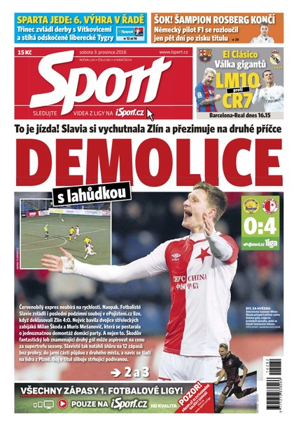 E-magazín Sport - 3.12.2016 - CZECH NEWS CENTER a. s.