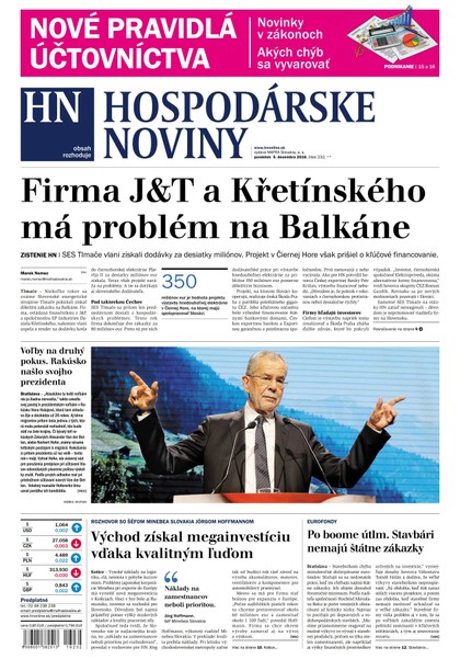 E-magazín Hospodárske noviny 05.12.2016 - MAFRA Slovakia, a.s.