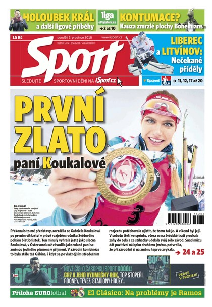 E-magazín Sport - 5.12.2016 - CZECH NEWS CENTER a. s.