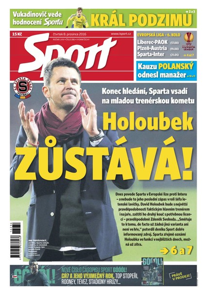 E-magazín Sport - 8.12.2016 - CZECH NEWS CENTER a. s.