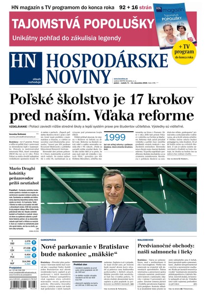 E-magazín Hospodárske noviny 09.12.2016 - MAFRA Slovakia, a.s.