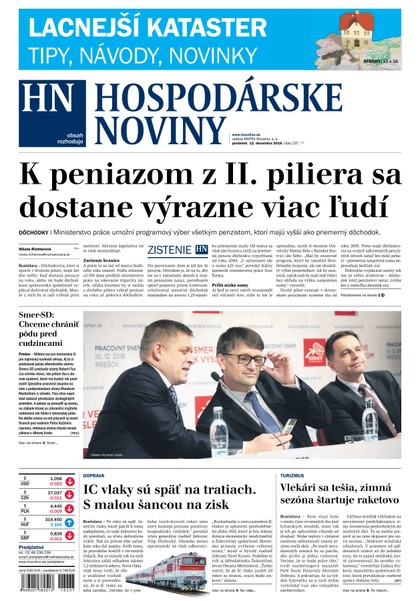 E-magazín Hospodárske noviny 12.12.2016 - MAFRA Slovakia, a.s.