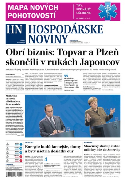 E-magazín Hospodárske noviny 14.12.2016 - MAFRA Slovakia, a.s.