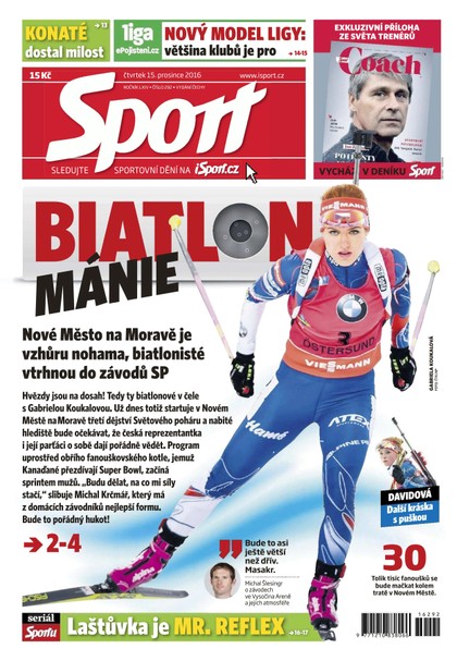 E-magazín Sport - 15.12.2016 - CZECH NEWS CENTER a. s.