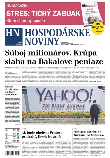 E-magazín Hospodárske noviny 16.12.2016 - MAFRA Slovakia, a.s.