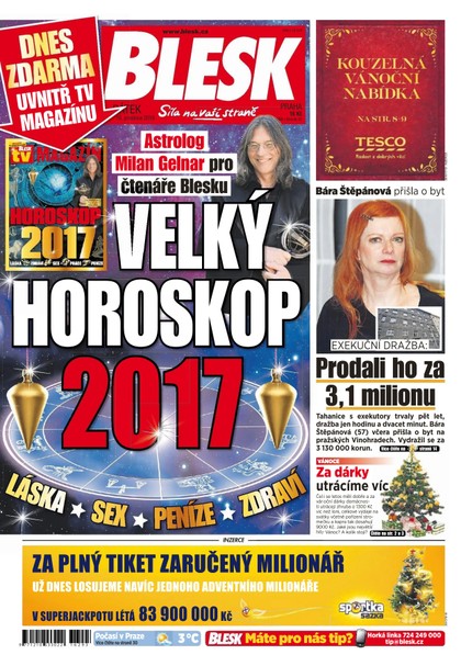 E-magazín Blesk - 16.12.2016 - CZECH NEWS CENTER a. s.