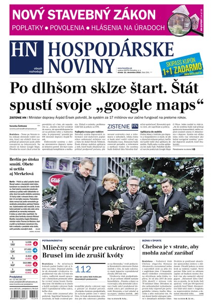 E-magazín Hospodárske noviny 21.12.2016 - MAFRA Slovakia, a.s.