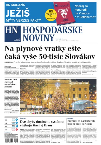 E-magazín Hospodárske noviny 23.12.2016 - MAFRA Slovakia, a.s.