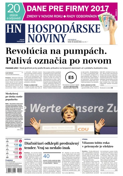 E-magazín Hospodárske noviny 29.12.2016 - MAFRA Slovakia, a.s.