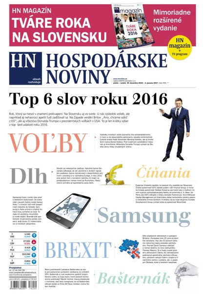 E-magazín Hospodárske noviny 30.12.2016 - MAFRA Slovakia, a.s.