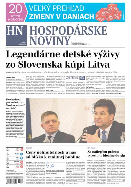 E-magazín Hospodárske noviny 03.01.2017 - MAFRA Slovakia, a.s.