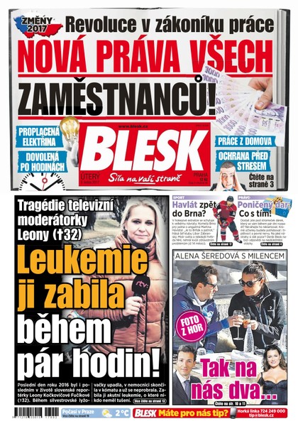 E-magazín Blesk - 3.1.2017 - CZECH NEWS CENTER a. s.