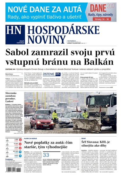 E-magazín Hospodárske noviny 16.01.2017 - MAFRA Slovakia, a.s.