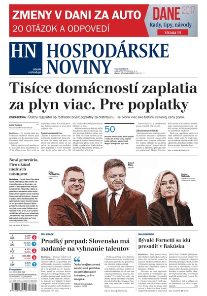 E-magazín Hospodárske noviny 17.01.2017 - MAFRA Slovakia, a.s.