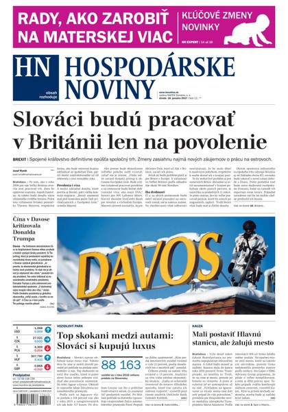 E-magazín Hospodárske noviny 18.01.2017 - MAFRA Slovakia, a.s.