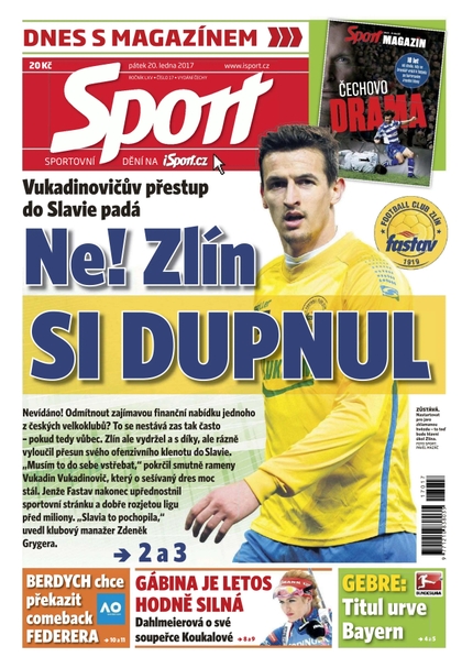 E-magazín Sport - 20.1.2017 - CZECH NEWS CENTER a. s.