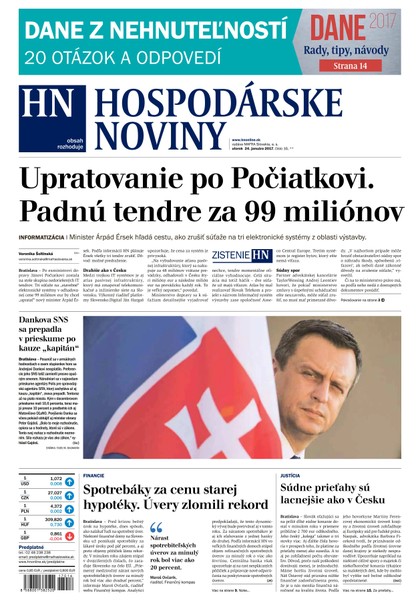E-magazín Hospodárske noviny 24.01.2017 - MAFRA Slovakia, a.s.