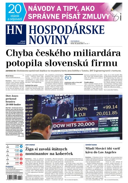 E-magazín Hospodárske noviny 26.01.2017 - MAFRA Slovakia, a.s.