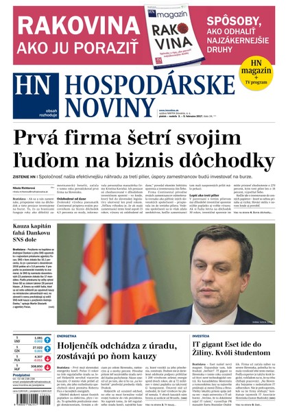 E-magazín Hospodárske noviny 03.02.2017 - MAFRA Slovakia, a.s.