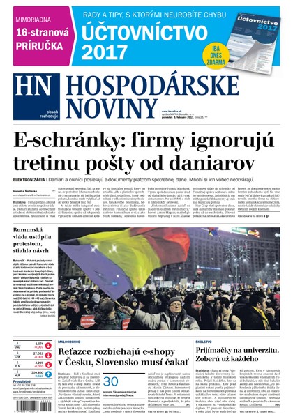E-magazín Hospodárske noviny 06.02.2017 - MAFRA Slovakia, a.s.
