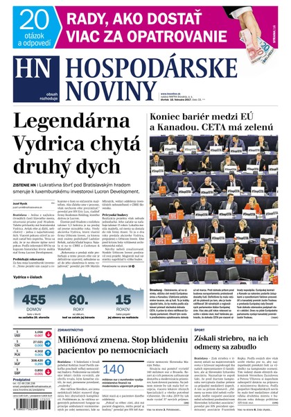 E-magazín Hospodárske noviny 16.02.2017 - MAFRA Slovakia, a.s.