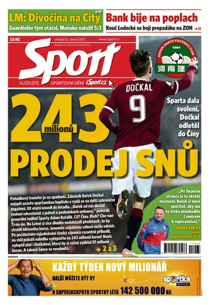 E-magazín Sport - 22.2.2017 - CZECH NEWS CENTER a. s.