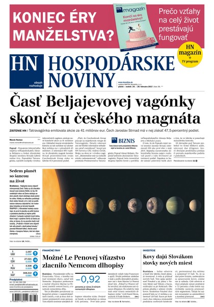 E-magazín Hospodárske noviny 24.02.2017 - MAFRA Slovakia, a.s.