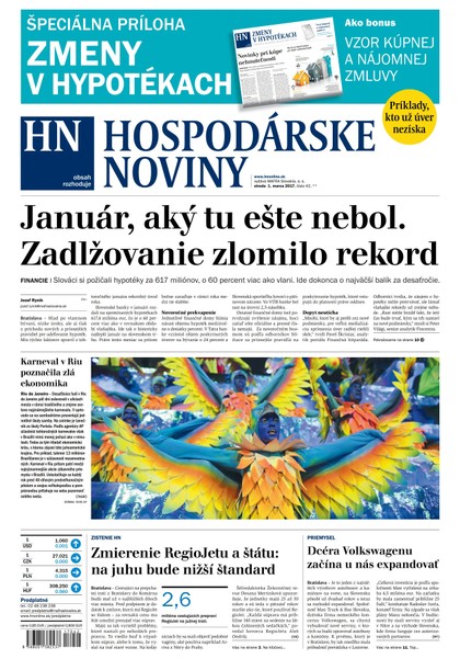 E-magazín Hospodárske noviny 01.03.2017 - MAFRA Slovakia, a.s.