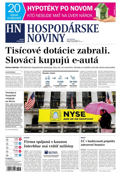 E-magazín Hospodárske noviny 02.03.2017 - MAFRA Slovakia, a.s.