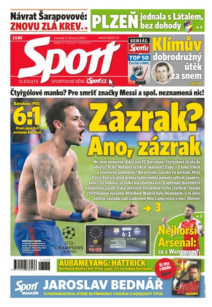 E-magazín Sport - 9.3.2017 - CZECH NEWS CENTER a. s.