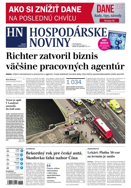 E-magazín Hospodárske noviny 23.03.2017 - MAFRA Slovakia, a.s.