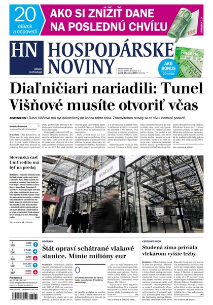 E-magazín Hospodárske noviny 28.03.2017 - MAFRA Slovakia, a.s.
