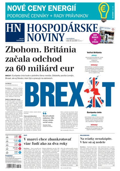 E-magazín Hospodárske noviny 29.03.2017 - MAFRA Slovakia, a.s.