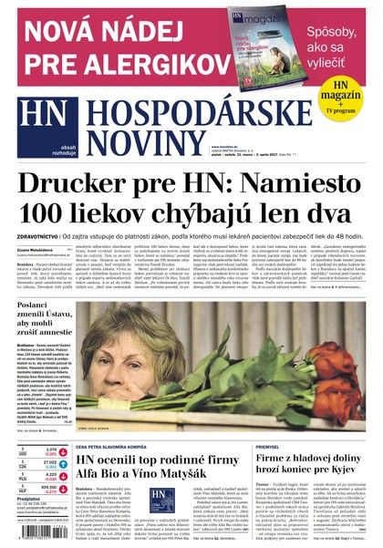 E-magazín Hospodárske noviny 31.03.2017 - MAFRA Slovakia, a.s.