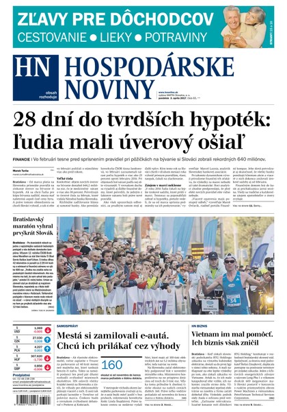E-magazín Hospodárske noviny 03.04.2017 - MAFRA Slovakia, a.s.