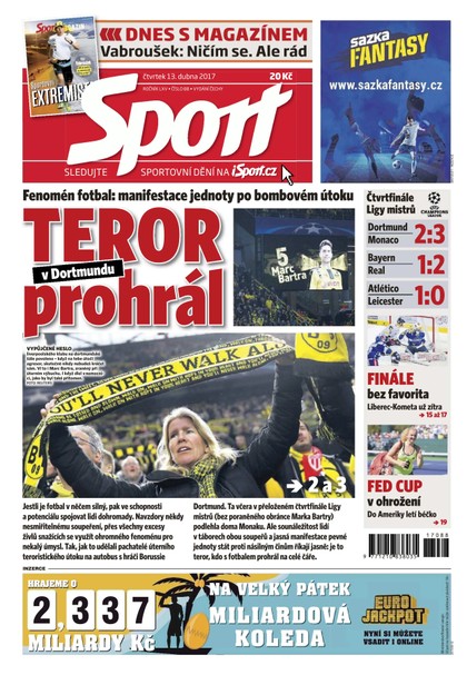 E-magazín Sport - 13.4.2017 - CZECH NEWS CENTER a. s.