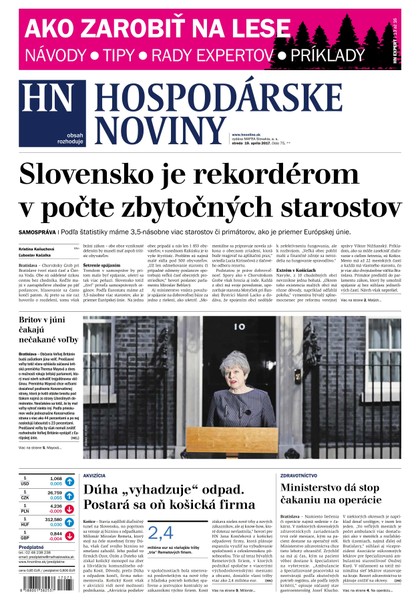 E-magazín Hospodárske noviny 19.04.2017 - MAFRA Slovakia, a.s.