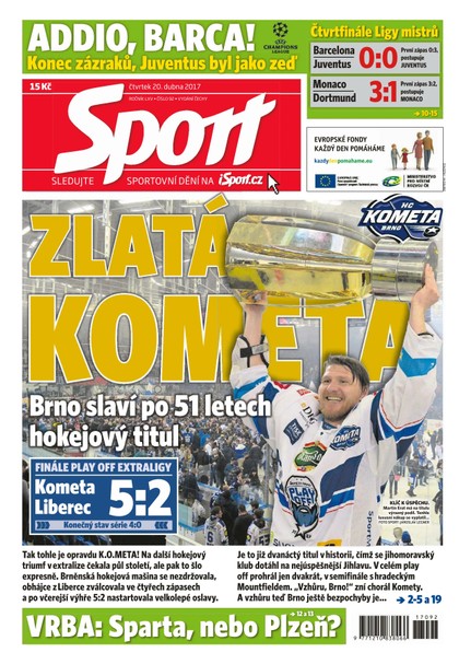 E-magazín Sport - 20.4.2017 - CZECH NEWS CENTER a. s.