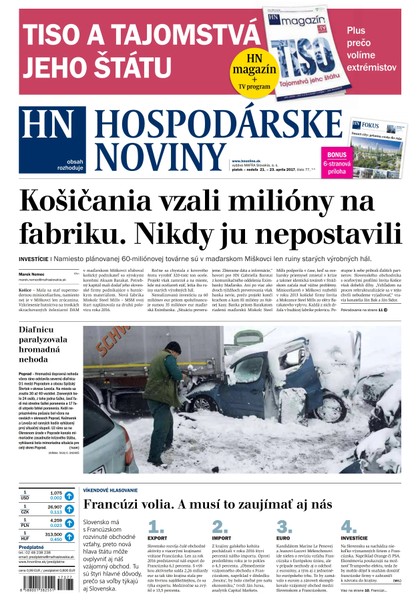 E-magazín Hospodárske noviny 21.04.2017 - MAFRA Slovakia, a.s.