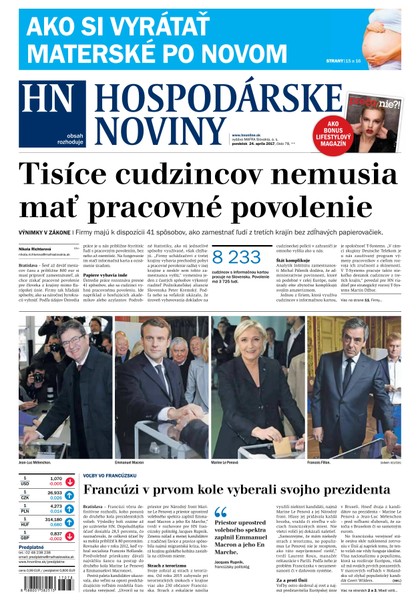E-magazín Hospodárske noviny 24.04.2017 - MAFRA Slovakia, a.s.