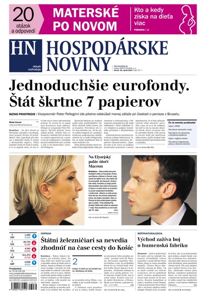 E-magazín Hospodárske noviny 25.04.2017 - MAFRA Slovakia, a.s.