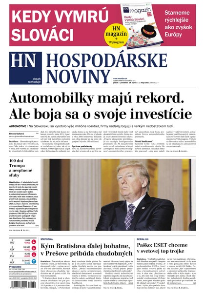 E-magazín Hospodárske noviny 28.04.2017 - MAFRA Slovakia, a.s.