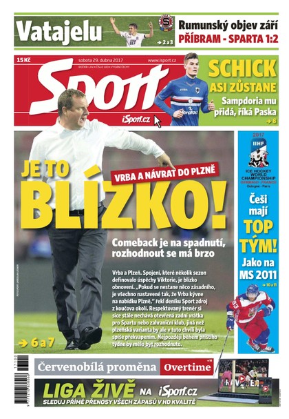 E-magazín Sport - 29.4.2017 - CZECH NEWS CENTER a. s.