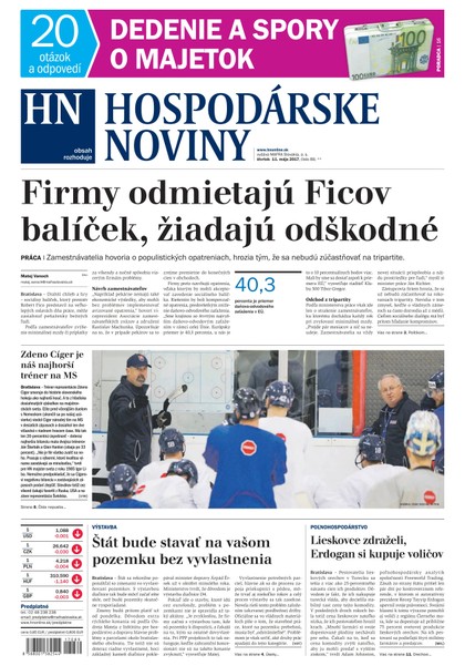 E-magazín Hospodárske noviny 11.05.2017 - MAFRA Slovakia, a.s.