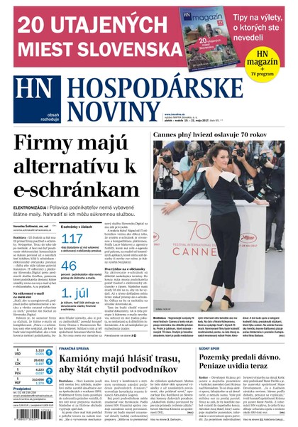 E-magazín Hospodárske noviny 19.5.2017 - MAFRA Slovakia, a.s.