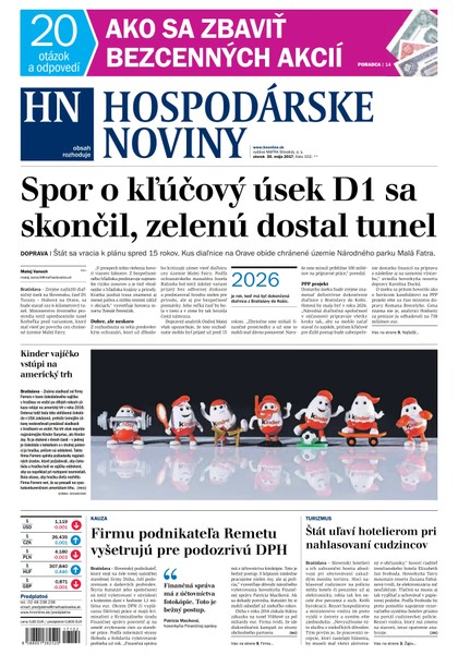 E-magazín Hospodárske noviny 30.05.2017 - MAFRA Slovakia, a.s.
