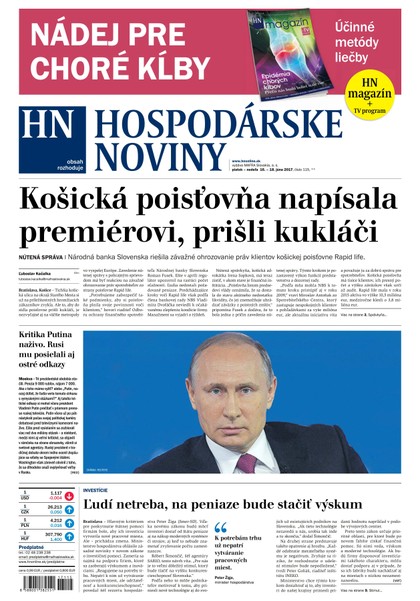 E-magazín Hospodárske noviny 16.06.2017 - MAFRA Slovakia, a.s.