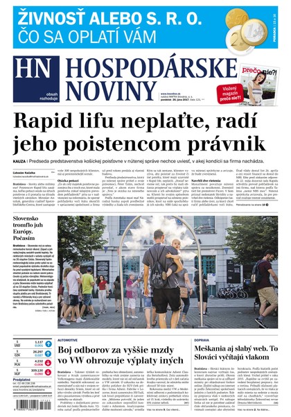 E-magazín Hospodárske noviny 26.06.2017 - MAFRA Slovakia, a.s.