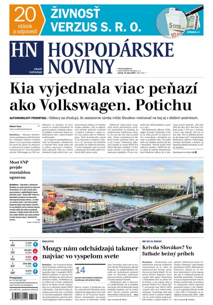 E-magazín Hospodárske noviny 27.06.2017 - MAFRA Slovakia, a.s.